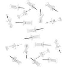 100-Pack Push Pins Tacks, Clear Plastic Head, Steel Point,Thumb Tacks for Wall