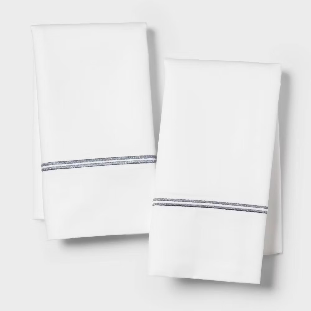 King 800 Thread Count Hotel Collection Double Barratta Pillowcase Slate Blue - 3690₽