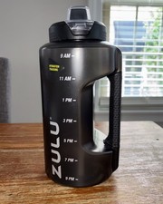 Zulu PP Goals Black Half Gallon Water Bottle with Hydration Tracker 64 oz NEW