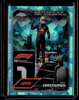 2024 Topps Chrome Sapphire Formula 1 F1 #170 Max Verstappen Aqua /99 DOTD