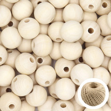 Wood Beads 300Pcs 20Mm Natural round Wooden Unfinished Wooden Spacer Beads for