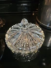 Vintage Anchor Hocking Old Cafe Clear Depression Glass Candy Dish and Lid 6 7/8"