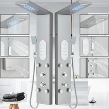 LED Pannello colonna doccia idromassaggio acciaio inox miscelatore set doccetta