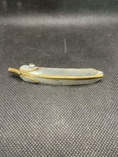 Vintage Southwestern Signed V Sterling GF Silver  Gold-Tone Feather Barrette