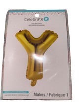 Celebrate It Gold Foil Balloon Letter "Y" 14 Inches For Party  Events