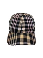 MSGM Madras Check Mini Logo Baseball Cap -- B...