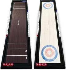 Premium 2-in-1 Shuffleboard Curling Table - 4ft Solid Wood Game