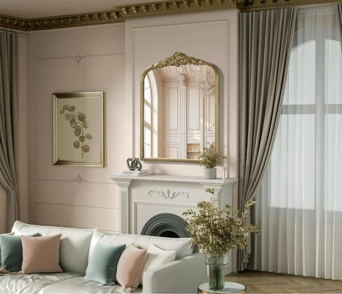 Elegant Decor Naomi Vintage Resin Mirror 36X42 in Antique Brass - Picture 3 of 7