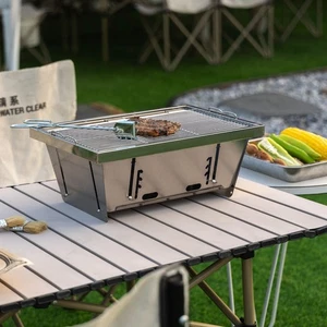 Charbon pliable en acier inoxydable portatif BBQ Grill pour Camping en plein air Picnic