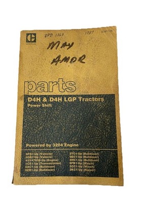 Caterpillar DH LGP Parts Manual Book Catalog Tractor Bulldozer 3204 Engine