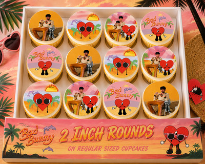 12 Bad Bunny, edible wafer paper image rounds, PRE CUT, choose size
