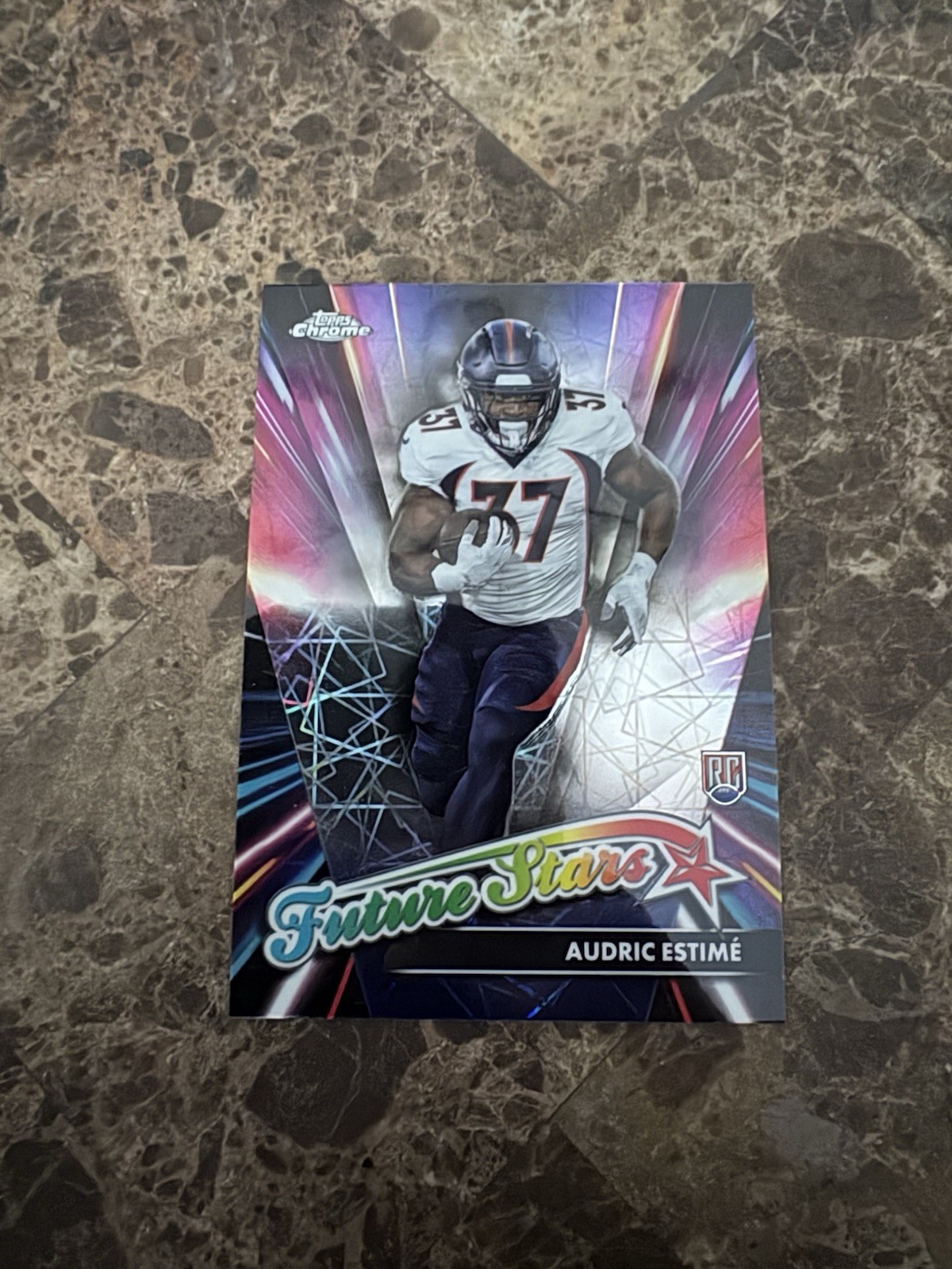 Audric Estime Topps Chrome Future Stars #FS24 Lazer Refractor