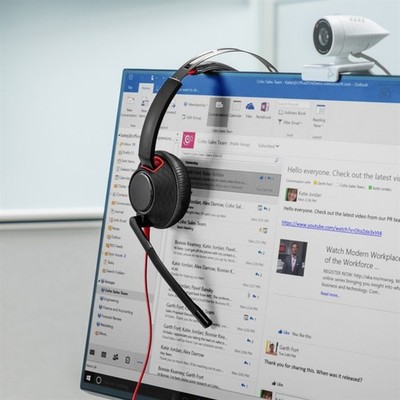 HP Poly Blackwire 5220 Stereo USB-C Headset +3,5mm Stecker +USB-C/A Adapter