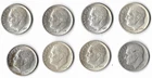 Lot of 8 - Silver Roosevelt Dimes (1952D,1961 -1964D)-very fine condition