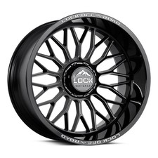 20x10 Lock Extreme Rampage Gloss Black Milling Wheels 5x55x5.5 -18mm Set Of 4