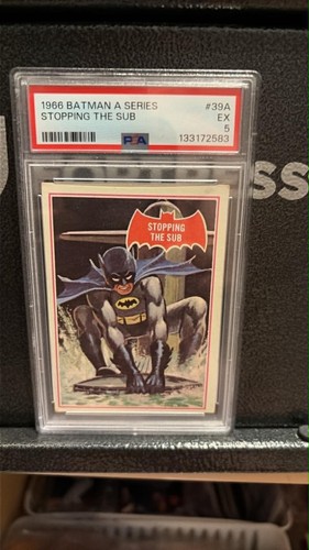 1966 Topps Batman Red Bat #39A Stopping the Sub — PSA 5