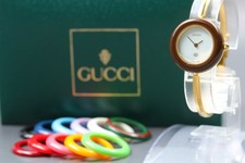 [w/Box] GUCCI Change Bezel 11/12 Gold 12 Colors Qtz Watch (About 16-16.5cm band)