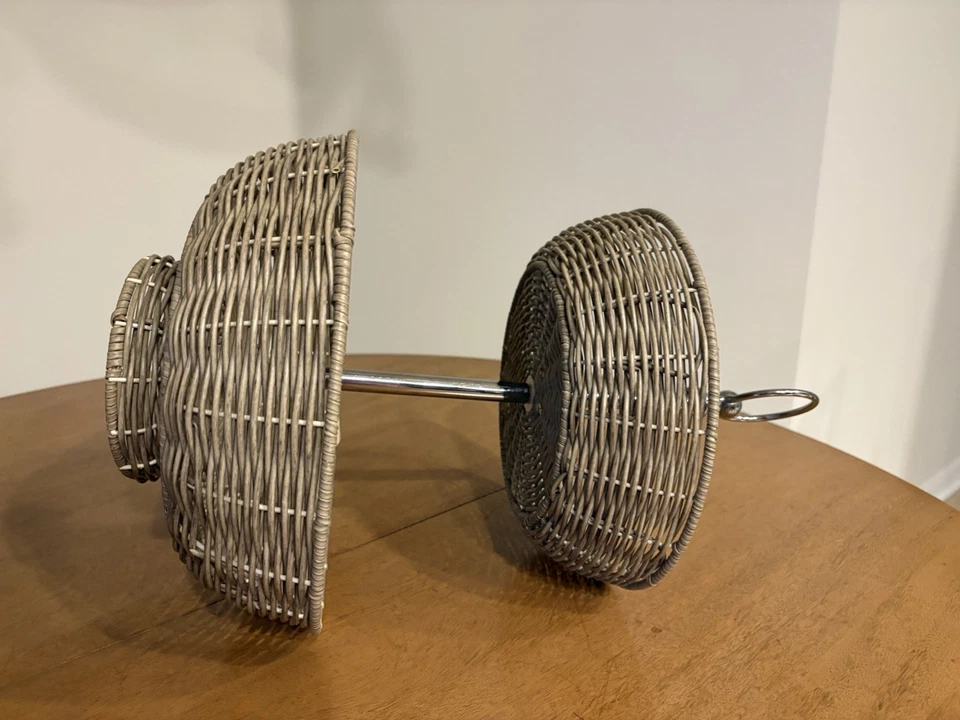 2层水果/产品支架篮子人造棕褐色柳条18英寸高台面储物 — 第 3/4 张图片