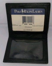 Polo Ralph Lauren Men's Passcase/ID/Card Holder,Soft Leather In Black 4" X 3"