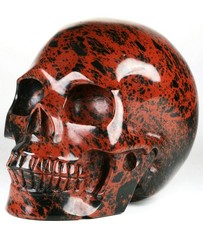 Huge 5.0" Mahogany Obsidian Carved Crystal Skull, Realistic,Crystal Healing