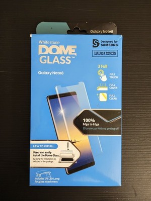 Whitestone Dome Glass Samsung Galaxy Note 8 Tempered Screen Protector UV Kit