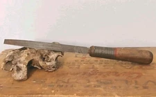 Old Simonds Nucut USA Half Round Smooth File w/Wire Wrapped Wood Handle - Nice 