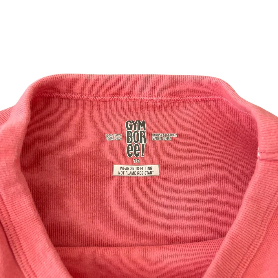 Gymboree Pajama Set Girls 10 Pink Skeleton Rainbow Heart Long Sleeve Halloween - Image 4 of 4