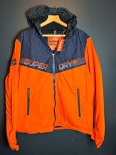 Nueva chaqueta con capucha Mountain Racing de Superdry - naranja/azul marino - 3XL con etiquetas
