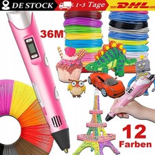 Kinder DIY 3D Stifte Set 3D Druckstift 12Farben 36m PLA Filament 3D Printing Pen