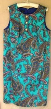 NEW  Talbots Cotton Paisley Shift Dress  Back Vent  Size 16W