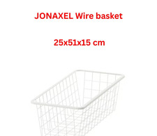 IKEA JONAXEL Wire Basket White 25x51x15 cm Storage Drawer Wardrobe Organiser NEW