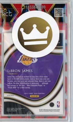 2020-21 Panini Select LeBron James LA Lakers Red White Green