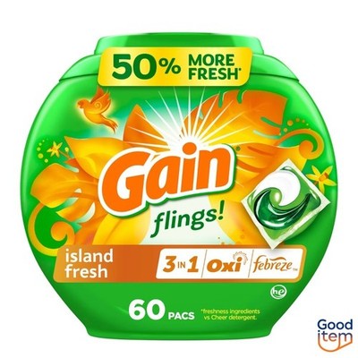 Gain Island Fresh Flings Laundry Detergents - 60ct