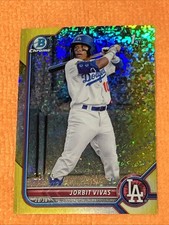/75 Jorbit Vivas 1st Chrome 2022 Bowman #BCP-24 YELLOW MINI-DIAMOND REFRACTOR