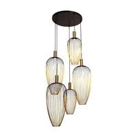 HäNgelampe Metall Schwarz Gold 5-Flammig GU10 B:64,5 Cm Esstisch Pendelleuchte