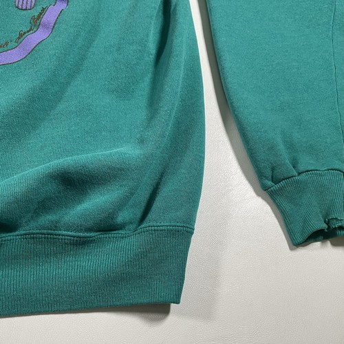 Sudadera de Colección Años 90 Laurel Burch L Gatos Arte Gráfico Mujer Verde Azulado Hanes Manga Larga - Imagen 12 de 16
