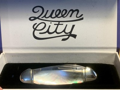 Queen City Black Pearl Handle Canoe 3 5/8'' Pocket Knife QC007