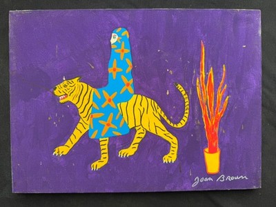 JOAN BROWN PAINTING ON CANVAS , SIGNED AND SEALED