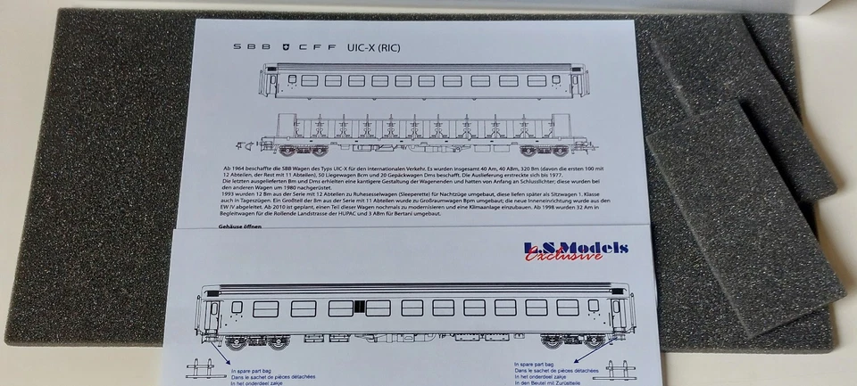 NO SNCF/SBB LS MODELS SET DE 2 VOITURES UIC-X BPM RIC SLEEPERETTE HO*DC  47226 - Photo 2/2