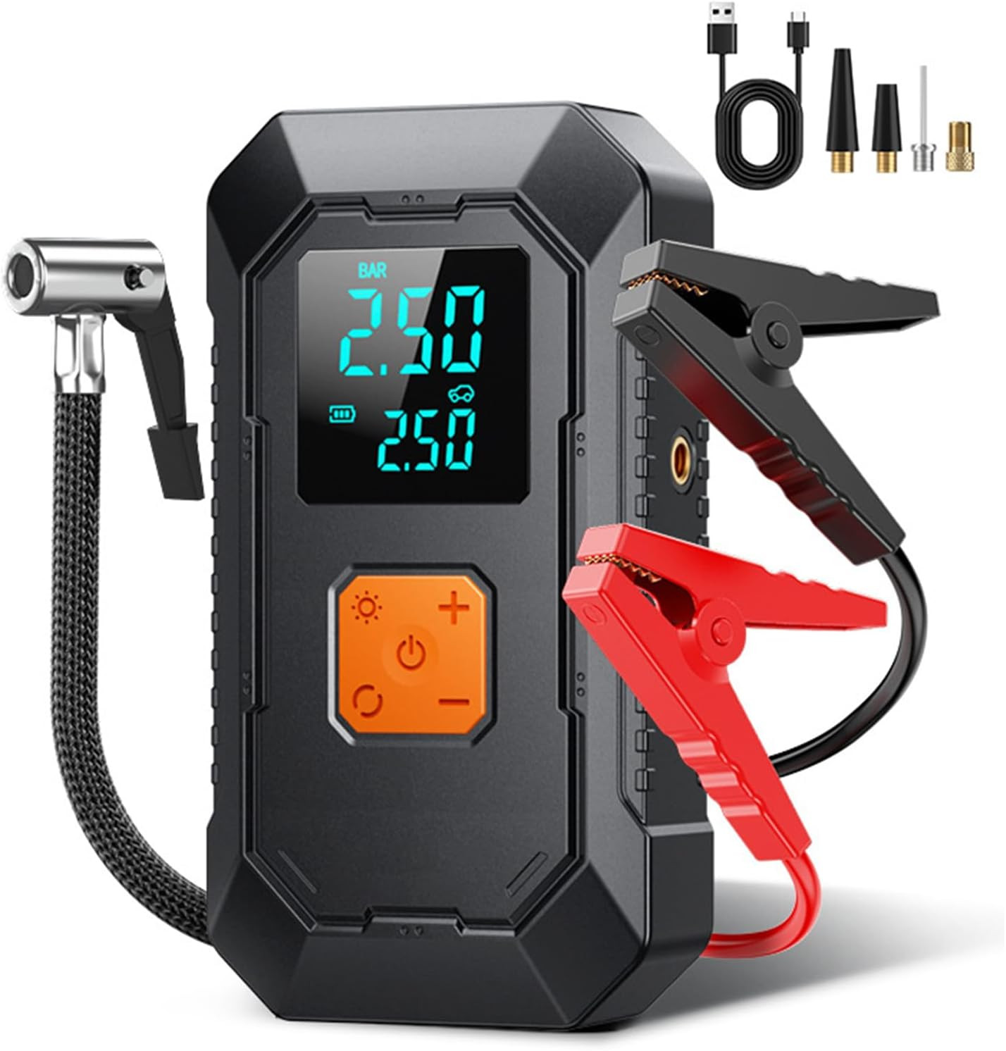 Power Station Portatile 12V: Avviatore Auto e Pompa Digitale