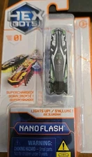 Hex Bots Track Series 01 Supercharged Nanoflash. Green Black White Lights Up New