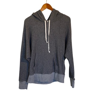 J.Crew Hoodie Women L Heather Gray Cotton Sweatshirt Loungewear Activewear