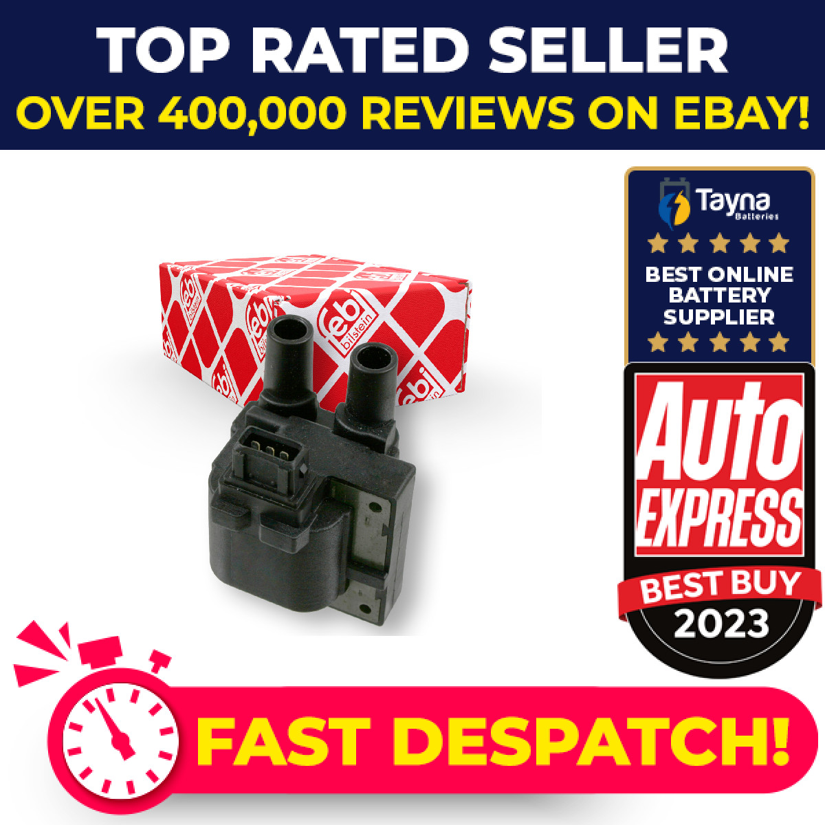 Ignition Coil 21527 Febi 7700100589 Genuine Top Quality Guaranteed New