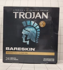 Trojan Bare Skin Closer Feel 24 Lubricated Latex Condoms EXP 2029-01-01