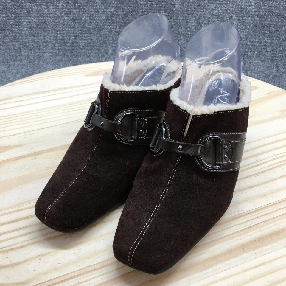 A2 by Aerosoles Shoes Womens 8.5 M Snap Jack Mule Leather Closed Toe Cone Heels - Image 3 of 4