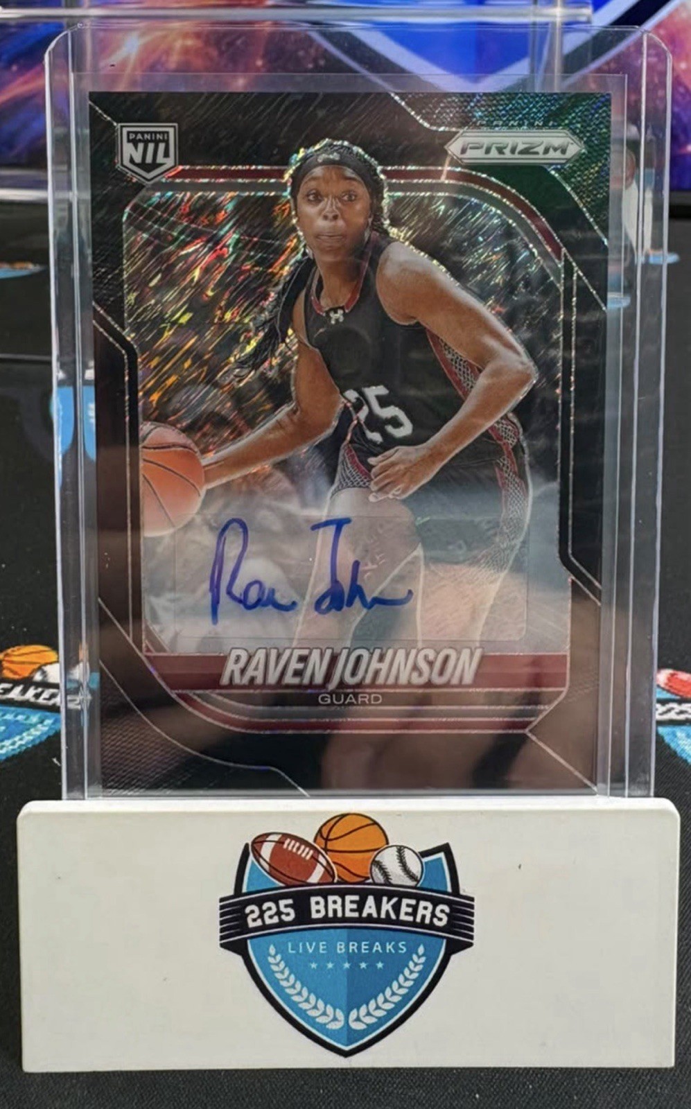2025 Panini Prizm Raven Johnson Black Shimmer Auto True 1/1 - Fever 1st RC MINT! view 2