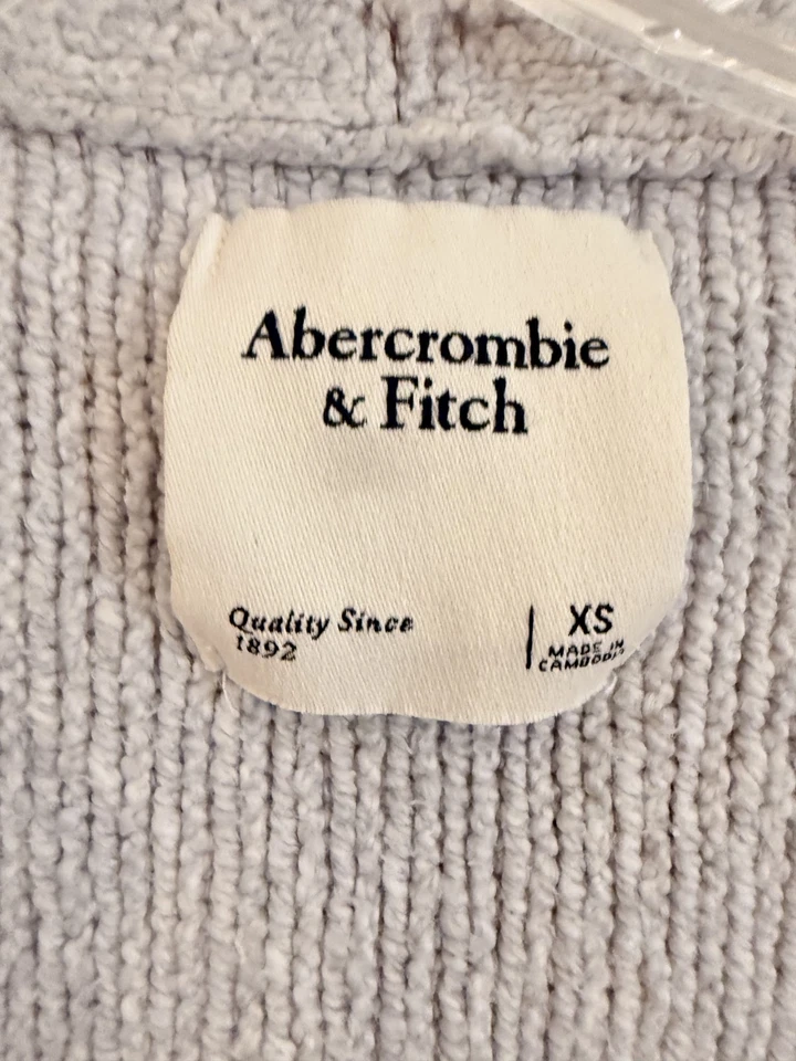 Cárdigan Abercrombie & Fitch Frente Abierto Con Bolsillos y Azul Claro Talla Xs Acogedor Foto 2 de 4