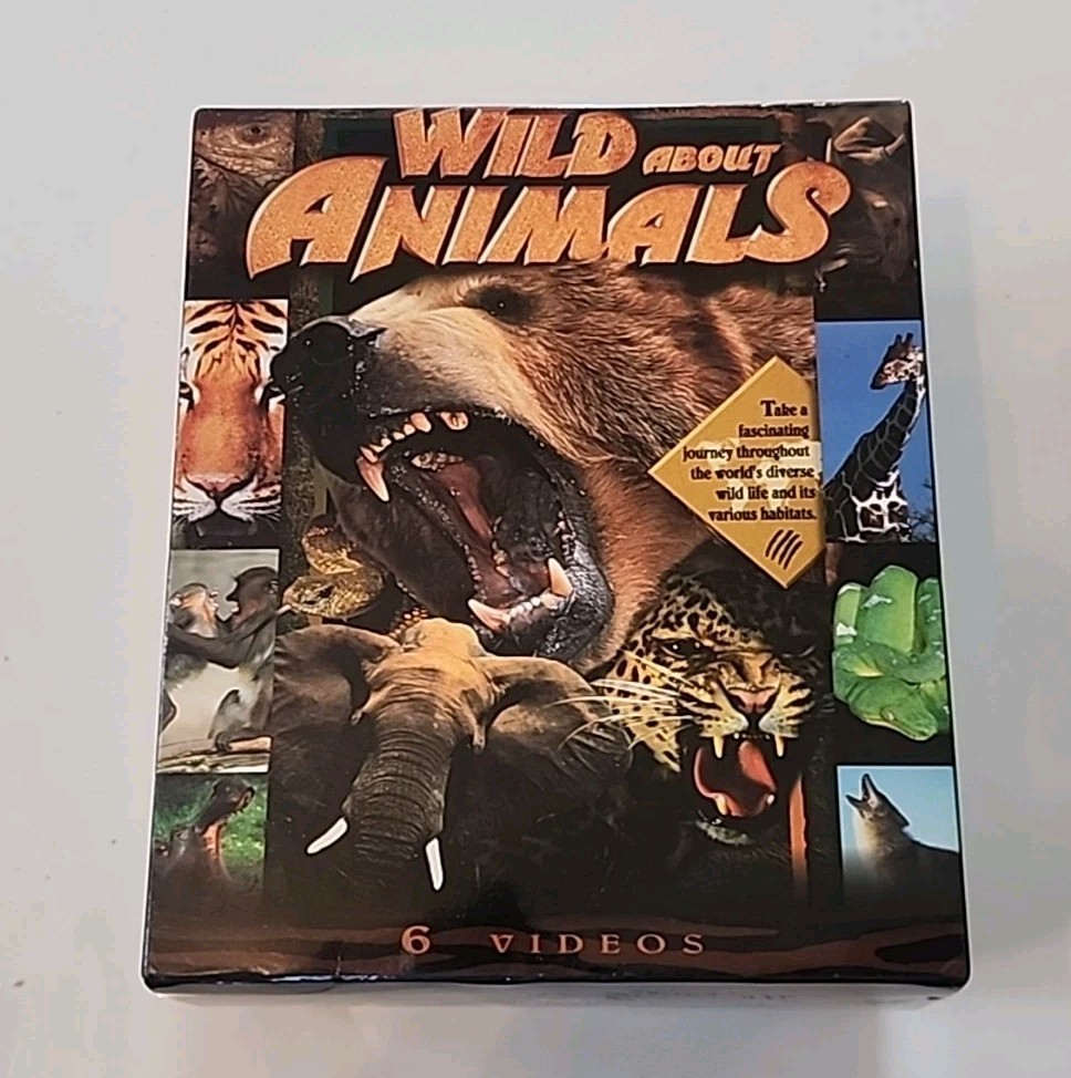 Wild About Animals 6 VHS Tape Box Set Animals From Across The Glob