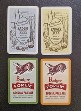 4 Vintage Playing Swap Cards - Badger Beer Ale
