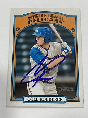 Cole Roederer Autographed 2021 Topps Heritage Minors Signed Card #142 Cubs